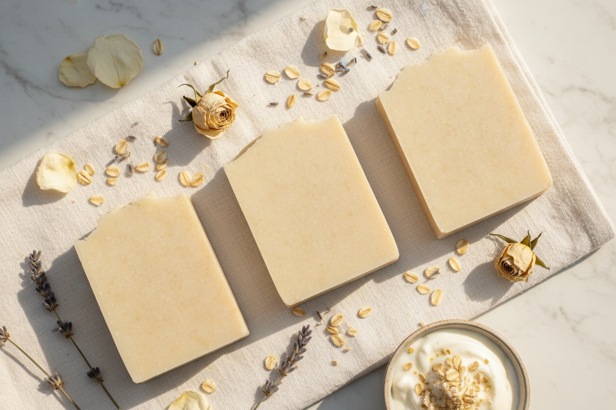 Goat Milk & Shea Makeup Remover Soap - Luxury Flat Lay
