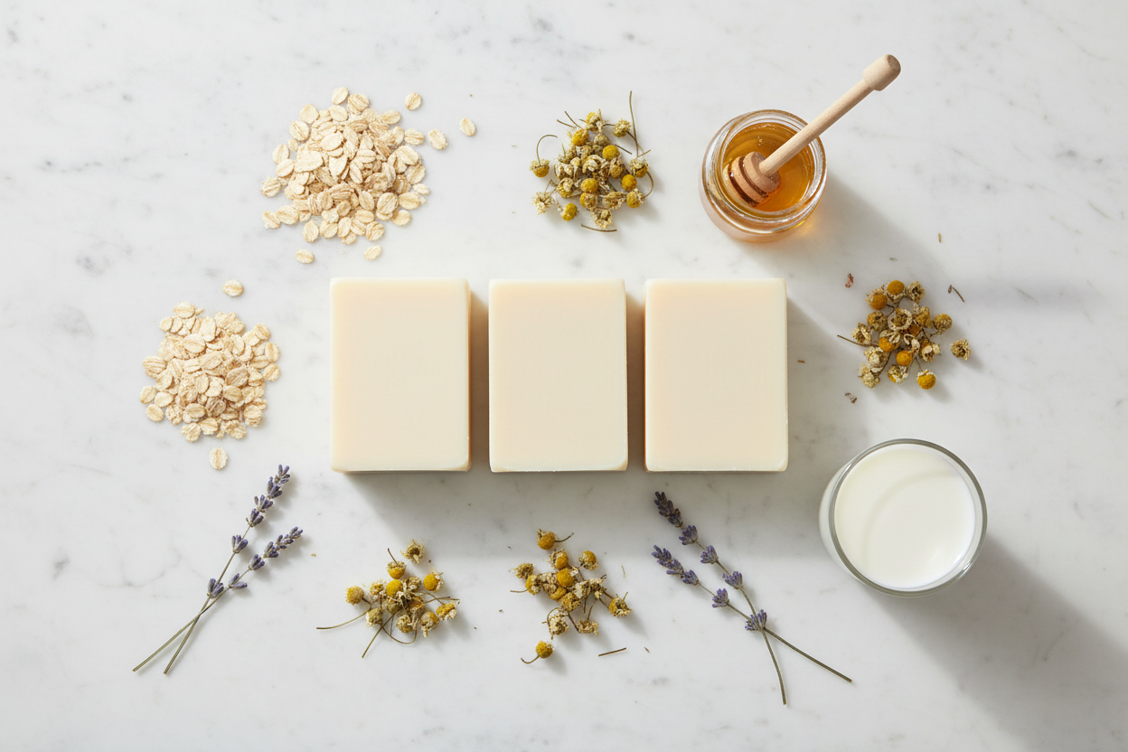 Oat Soap - Three Bars Together